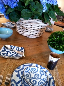 Blue & White table setting; a summer tradition in our house.